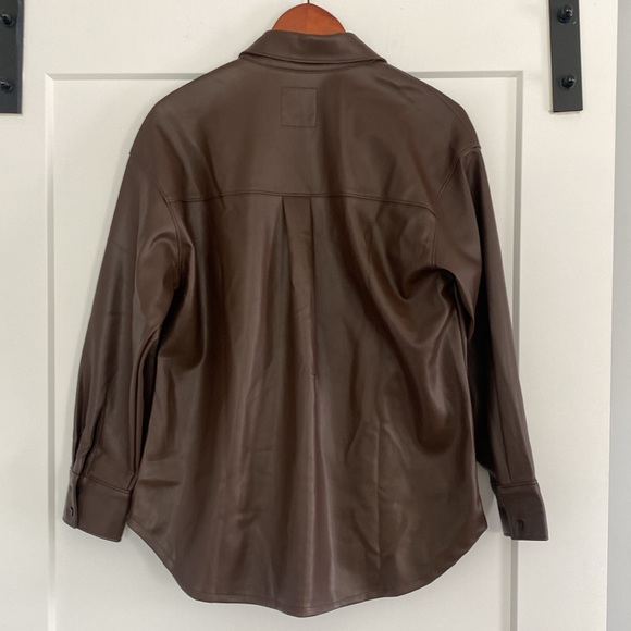 NWT Abercrombie and Fitch Brown Leather Shacket - Picture 4 of 4